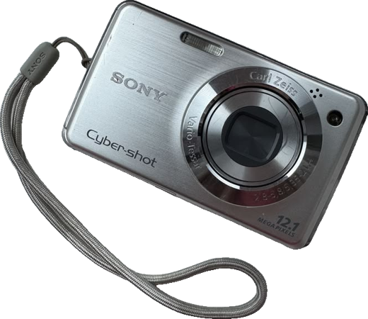 Silver Sony Cyber-shot camera
