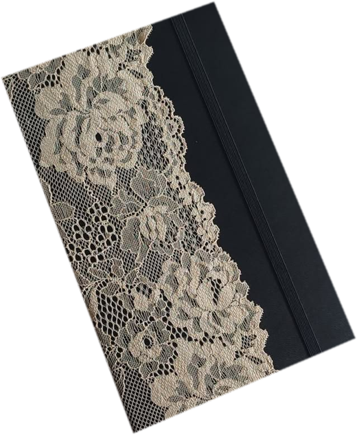 Black notebook with lace cover